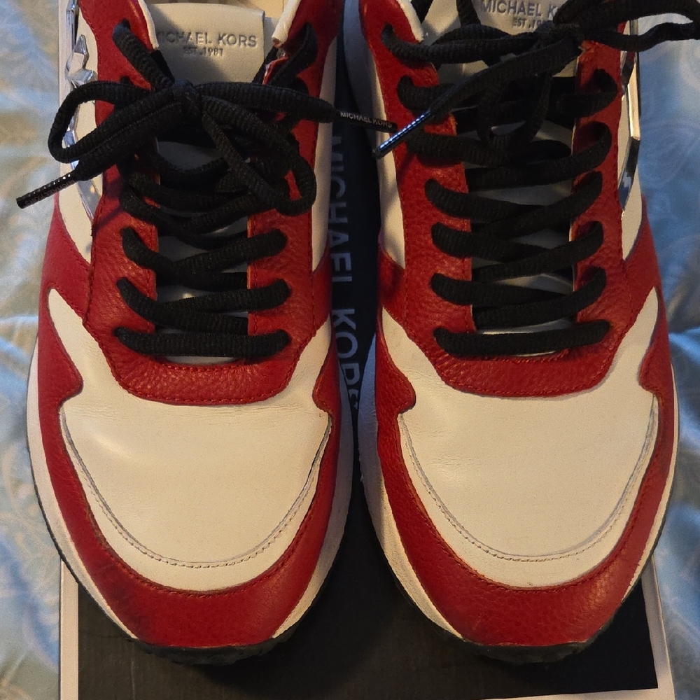 Michael Kors Bold Red and White Sneakers